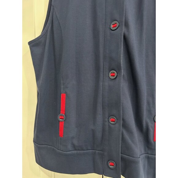 Drapers & Damons Navy Sleeveless Button-Up Vest Sz 1X - Picture 4 of 8